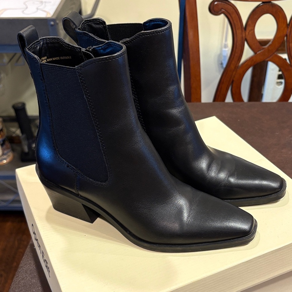 Black Leather Ankle Boots